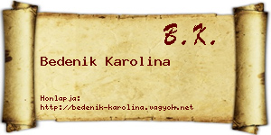 Bedenik Karolina névjegykártya